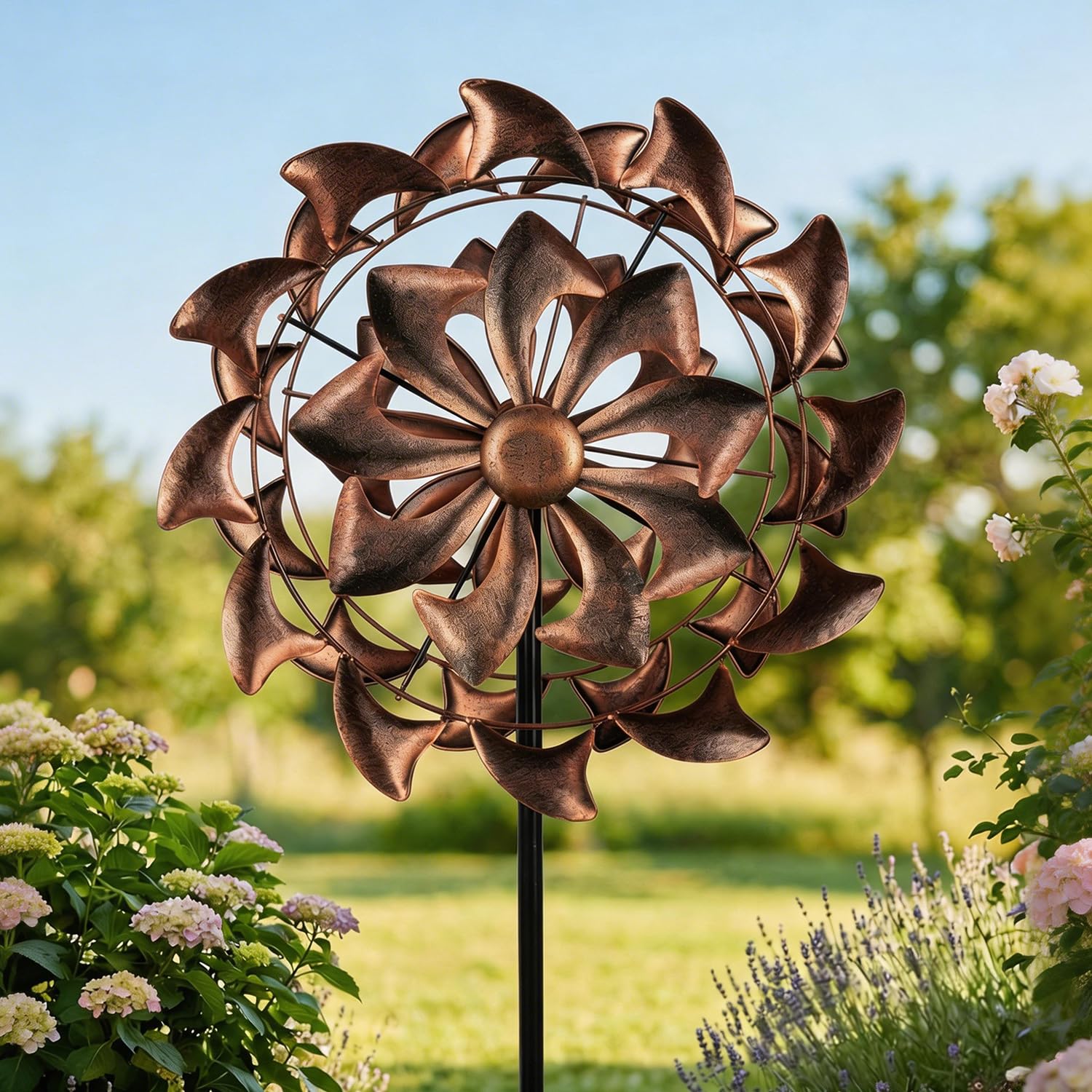 Wind Spinners Outdoor Garden Decor - W13xH63 13in(Bronze), 13in